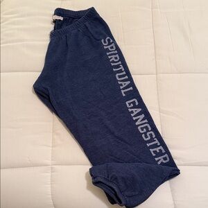 Spiritual Gangster Navy Blue Side-Logo Joggers
